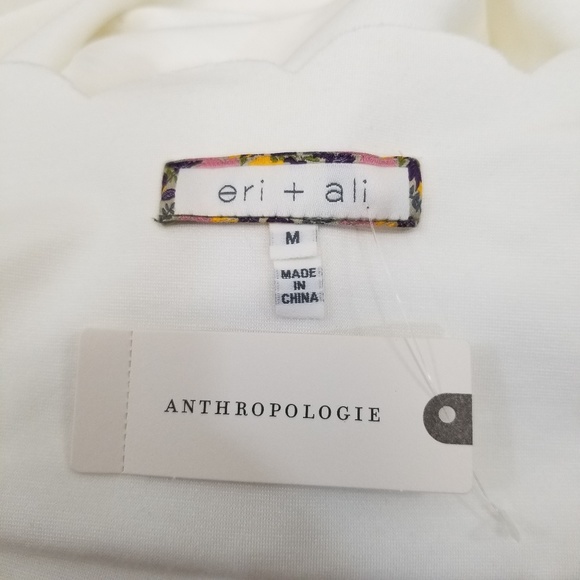 Anthro Eri Ali M Top Scalloped Neck Ivory PAULINA - Picture 6 of 8